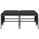 vidaXL 4 db szürke polyrattan kerti szék párnákkal