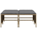 vidaXL 4 db bézs polyrattan kerti szék párnákkal