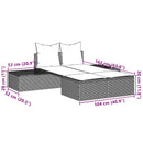 vidaXL világosszürke polyrattan dupla napozóágy párnával