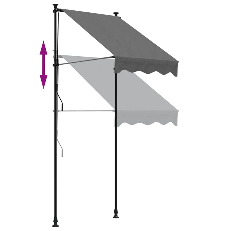 vidaXL antracit szövet és acél feltekerhető napellenző 100 x 150 cm