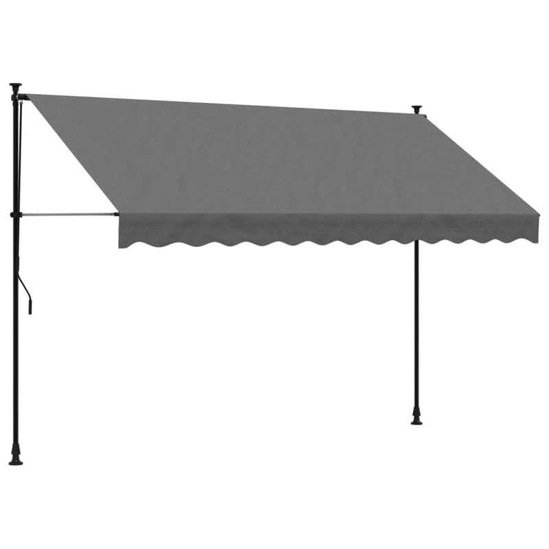 vidaXL antracit szövet és acél feltekerhető napellenző 300 x 150 cm