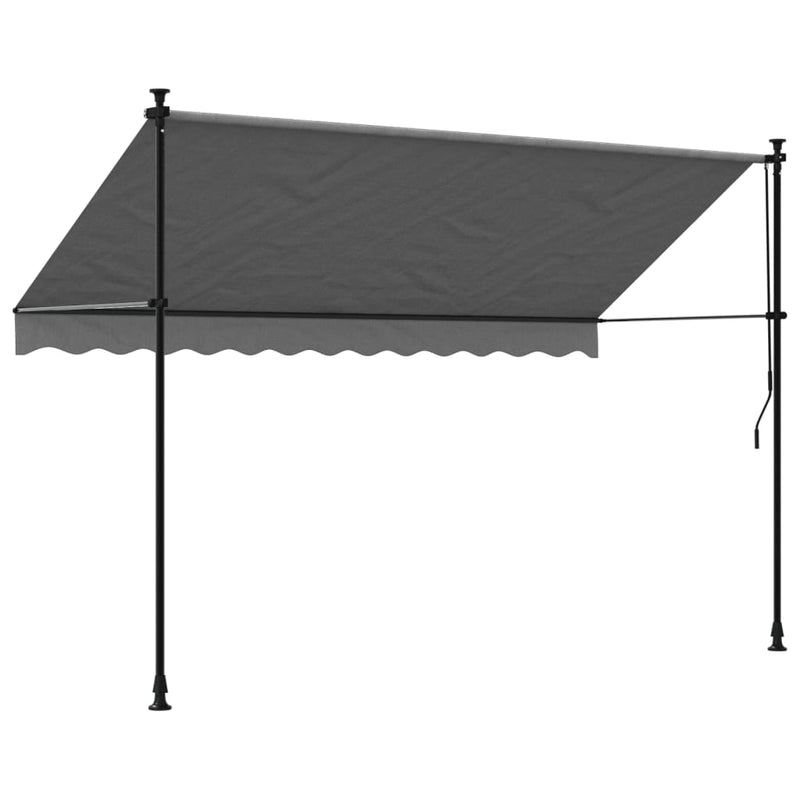 vidaXL antracit szövet és acél feltekerhető napellenző 300 x 150 cm