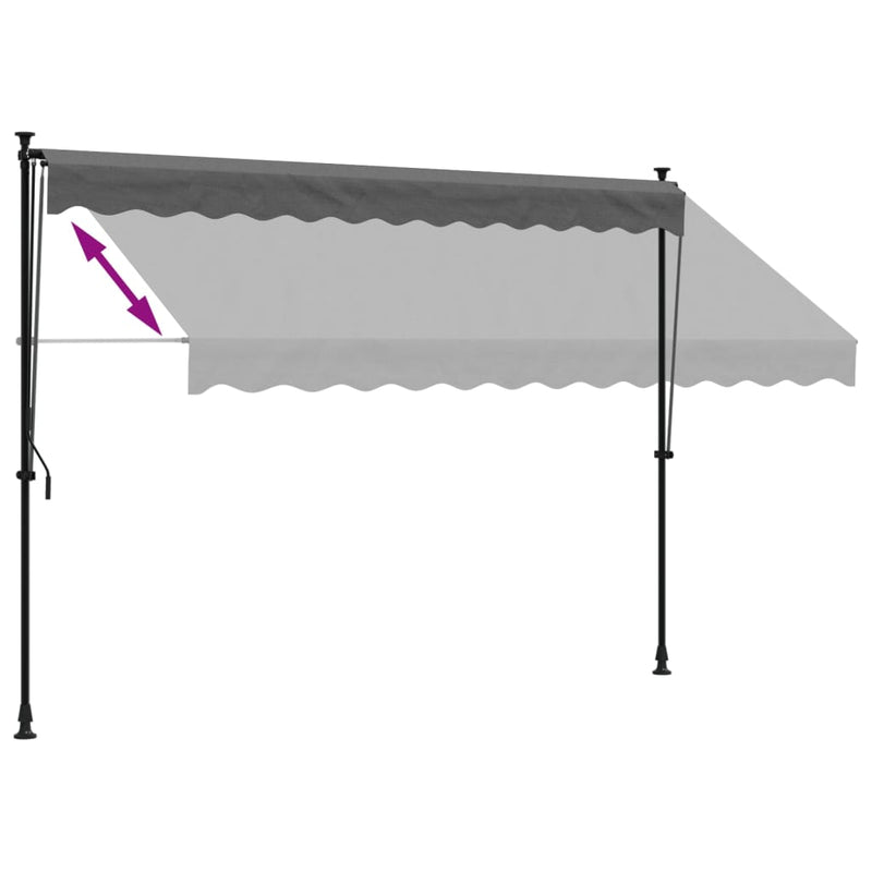 vidaXL antracit szövet és acél feltekerhető napellenző 300 x 150 cm