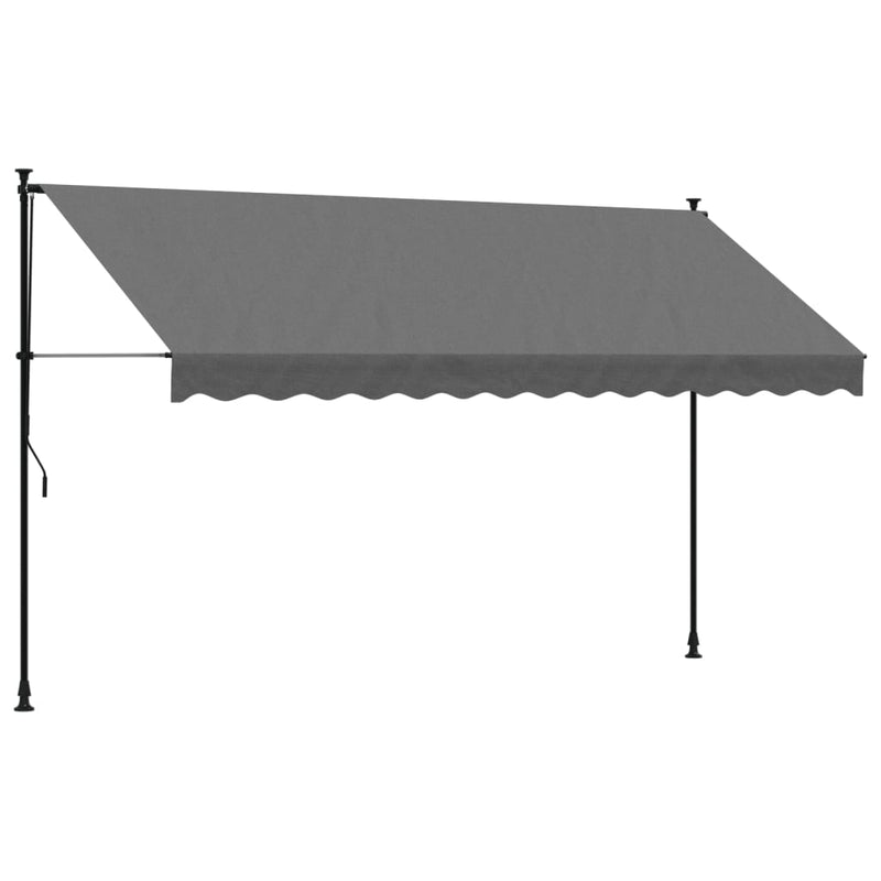 vidaXL antracit szövet és acél feltekerhető napellenző 350 x 150 cm