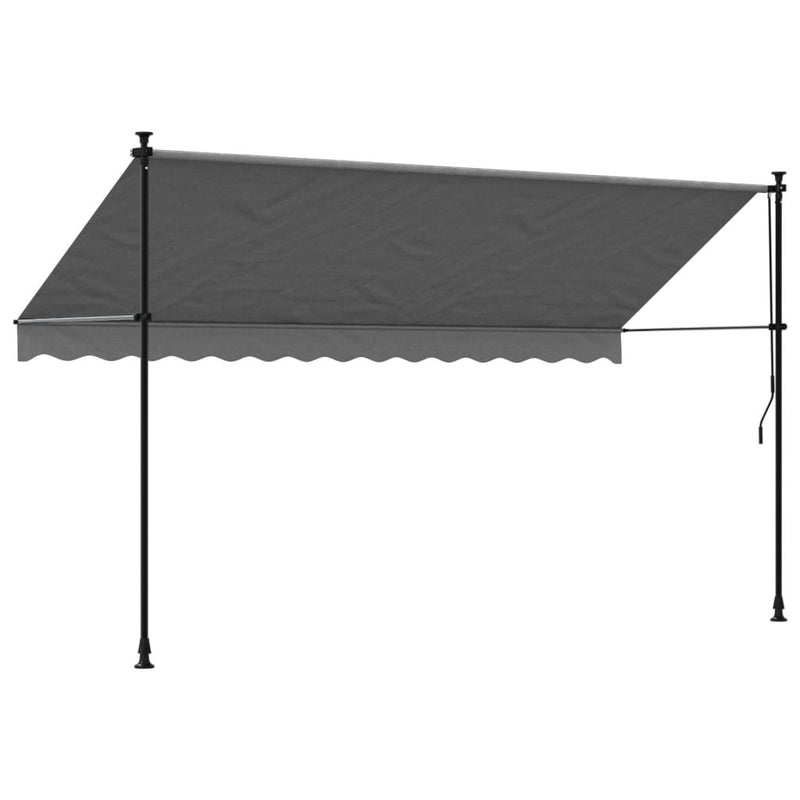 vidaXL antracit szövet és acél feltekerhető napellenző 350 x 150 cm