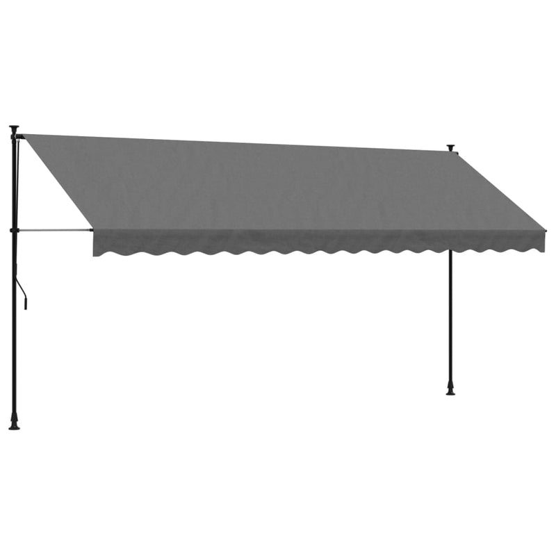 vidaXL antracit szövet és acél feltekerhető napellenző 400 x 150 cm