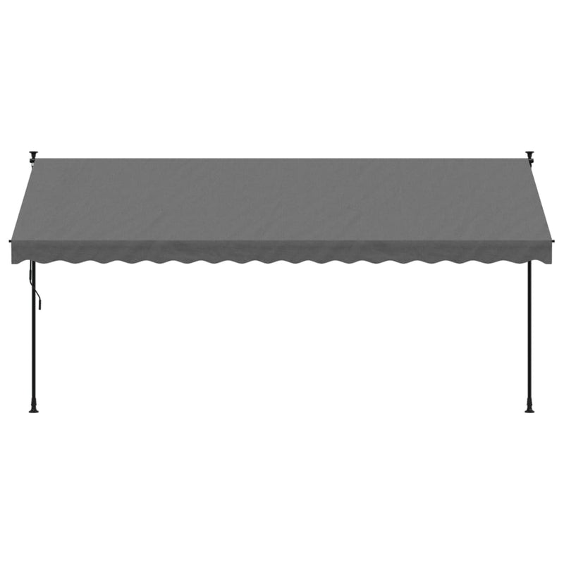 vidaXL antracit szövet és acél feltekerhető napellenző 400 x 150 cm