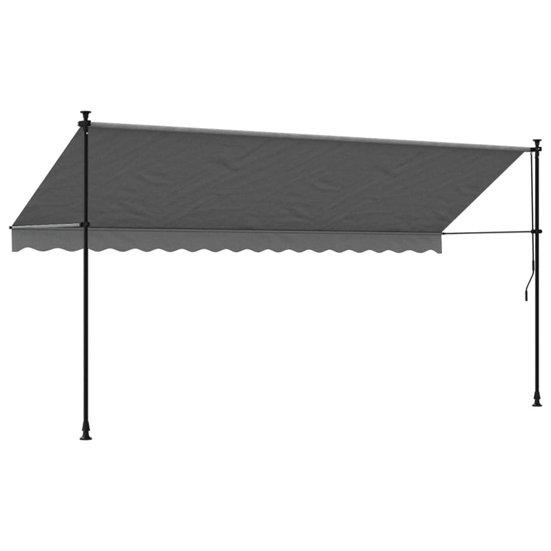 vidaXL antracit szövet és acél feltekerhető napellenző 400 x 150 cm