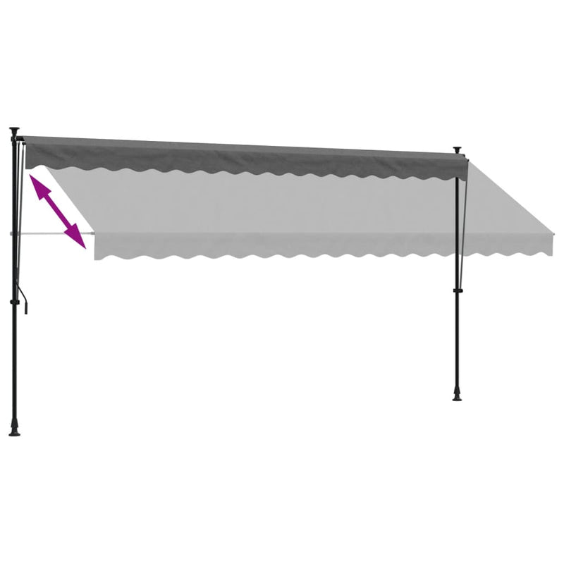 vidaXL antracit szövet és acél feltekerhető napellenző 400 x 150 cm