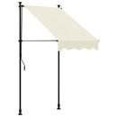 vidaXL krémszínű szövet és acél feltekerhető napellenző 100 x 150 cm
