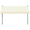 vidaXL krémszínű szövet és acél feltekerhető napellenző 300 x 150 cm