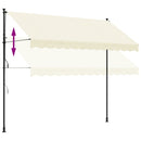 vidaXL krémszínű szövet és acél feltekerhető napellenző 300 x 150 cm