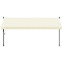 vidaXL krémszínű szövet és acél feltekerhető napellenző 400 x 150 cm