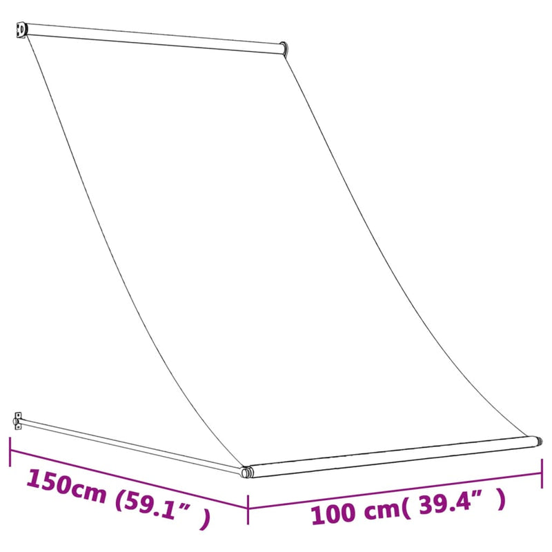 vidaXL antracit szövet és acél feltekerhető napellenző 100 x 150 cm