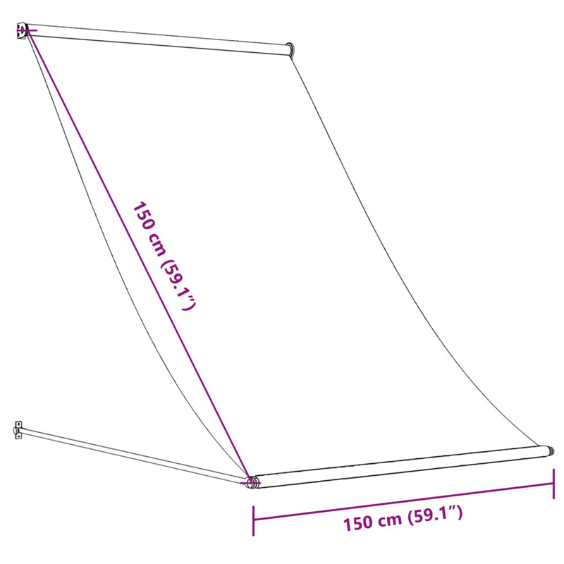 vidaXL antracit szövet és acél feltekerhető napellenző 150 x 150 cm