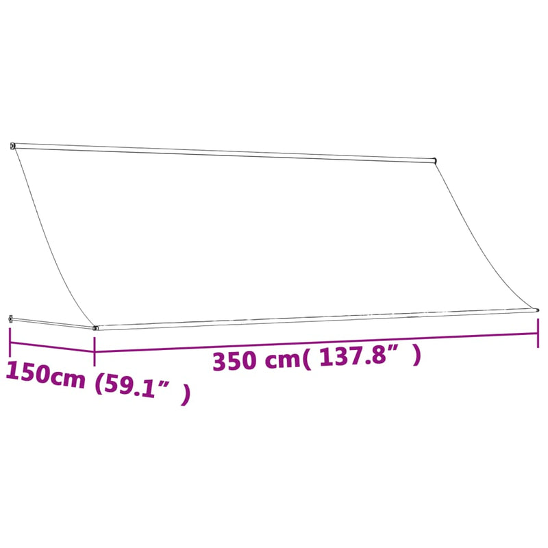 vidaXL antracit szövet és acél feltekerhető napellenző 350 x 150 cm