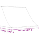 vidaXL krémszínű szövet és acél feltekerhető napellenző 250 x 150 cm