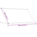 vidaXL krémszínű szövet és acél feltekerhető napellenző 300 x 150 cm