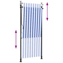 vidaXL kék és fehér szövet és acél kültéri roló 100 x 270 cm