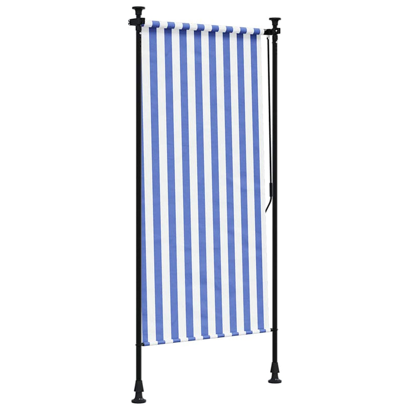 vidaXL kék és fehér szövet és acél kültéri roló 120 x 270 cm