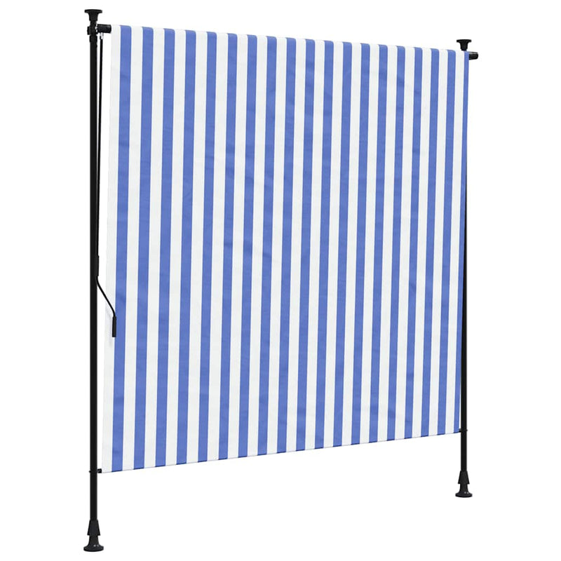 vidaXL kék és fehér szövet és acél kültéri roló 150 x 270 cm