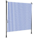 vidaXL kék és fehér szövet és acél kültéri roló 150 x 270 cm