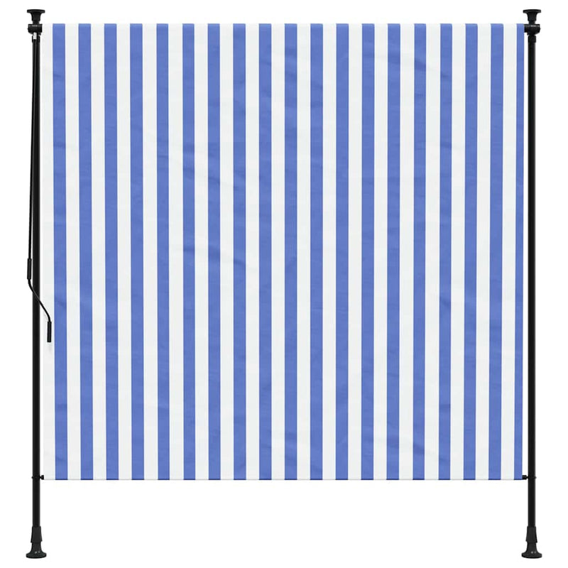 vidaXL kék és fehér szövet és acél kültéri roló 150 x 270 cm