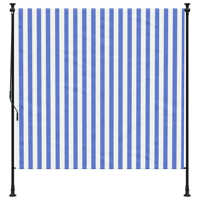 vidaXL kék és fehér szövet és acél kültéri roló 200 x 270 cm