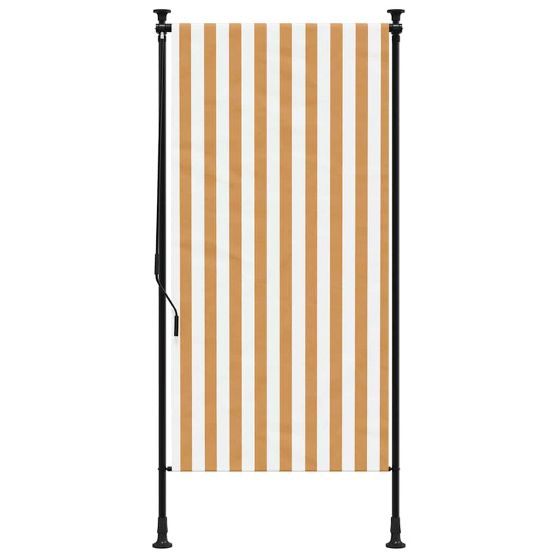 vidaXL narancssárga és fehér szövet és acél kültéri roló 100 x 270 cm