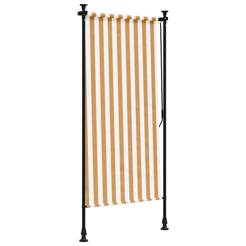 vidaXL narancssárga és fehér szövet és acél kültéri roló 100 x 270 cm