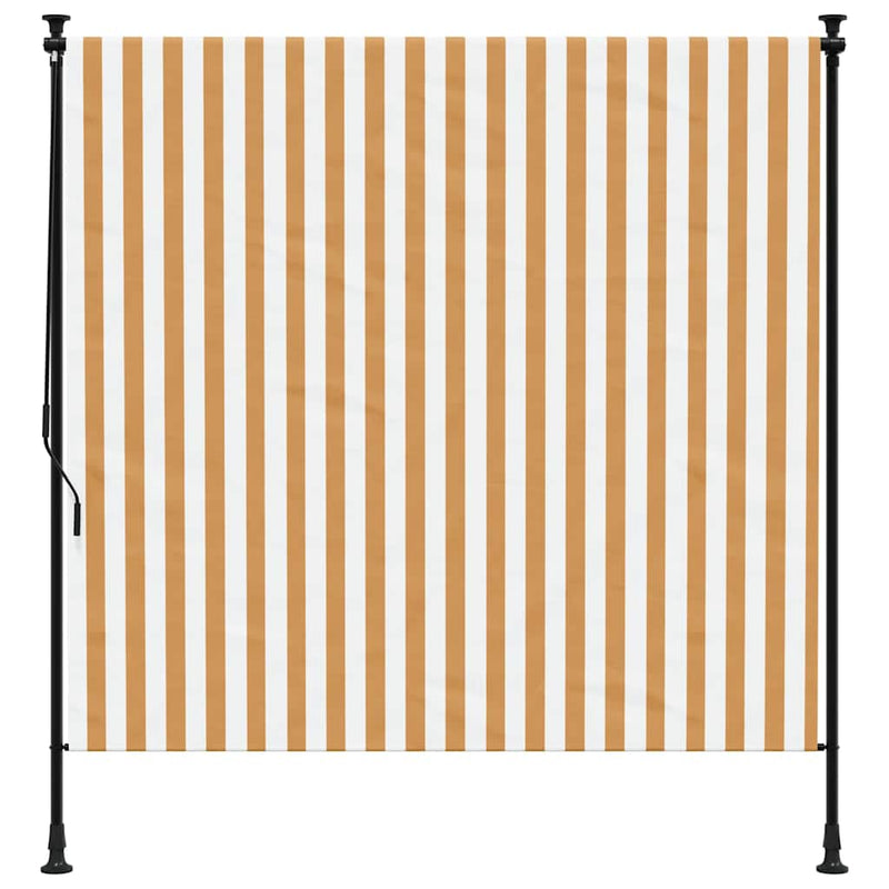 vidaXL narancssárga és fehér szövet és acél kültéri roló 150 x 270 cm