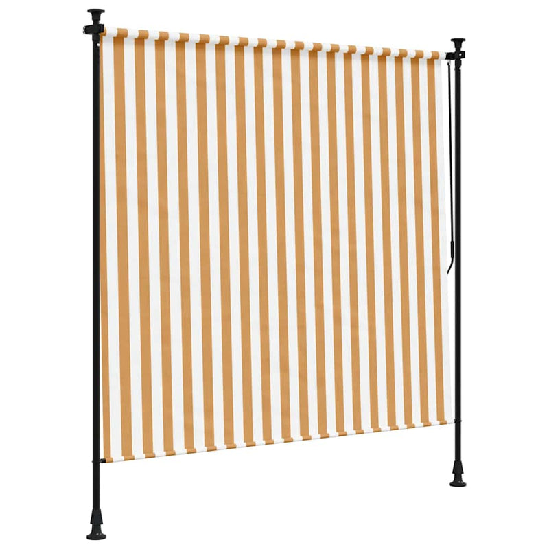 vidaXL narancssárga és fehér szövet és acél kültéri roló 200 x 270 cm