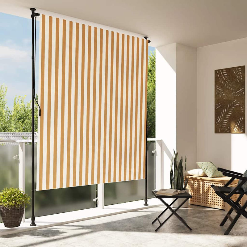 vidaXL narancssárga és fehér szövet és acél kültéri roló 200 x 270 cm