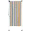 vidaXL sárga és fehér szövet és acél kültéri roló 100 x 270 cm