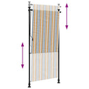 vidaXL sárga és fehér szövet és acél kültéri roló 100 x 270 cm