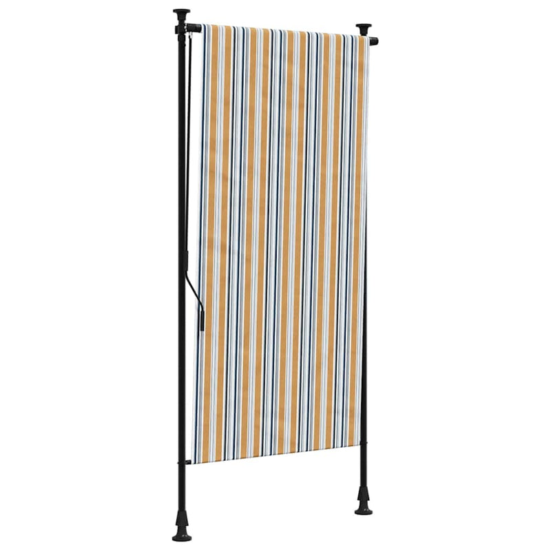 vidaXL sárga és fehér szövet és acél kültéri roló 120 x 270 cm