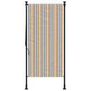 vidaXL sárga és fehér szövet és acél kültéri roló 120 x 270 cm
