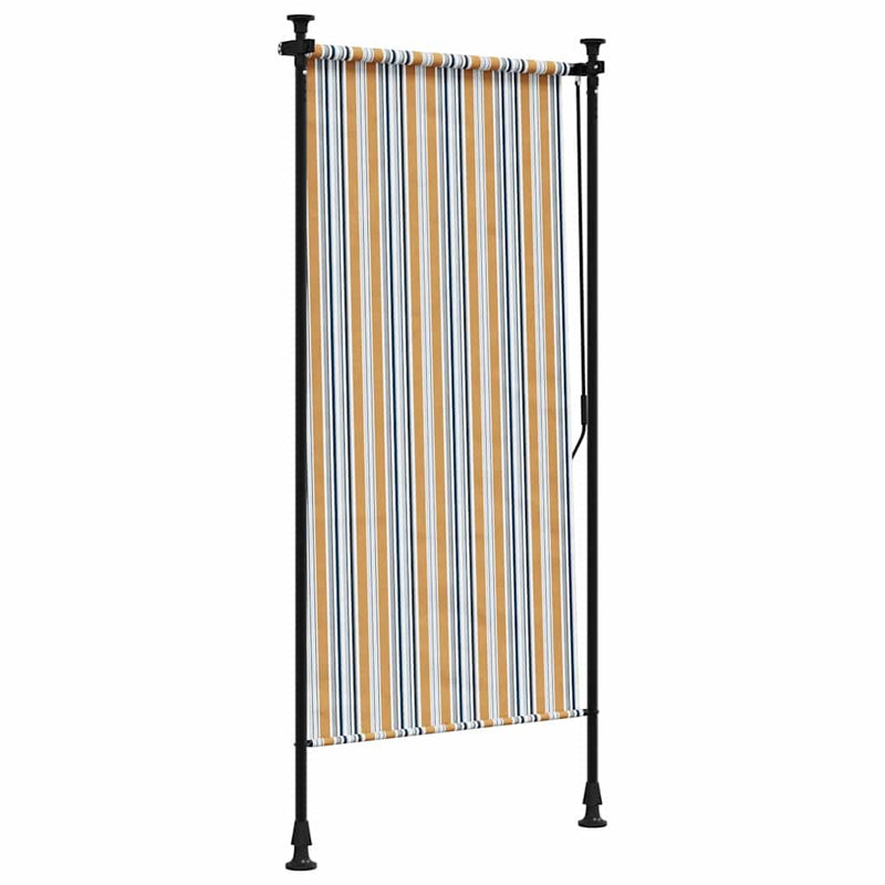 vidaXL sárga és fehér szövet és acél kültéri roló 120 x 270 cm