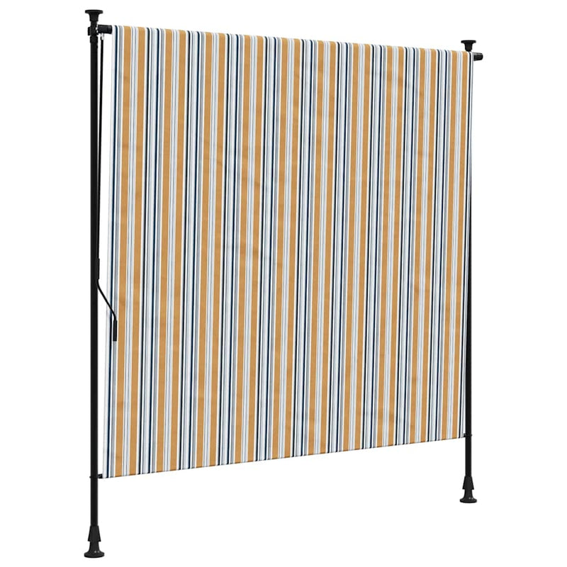 vidaXL sárga és fehér szövet és acél kültéri roló 150 x 270 cm