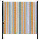 vidaXL sárga és fehér szövet és acél kültéri roló 150 x 270 cm