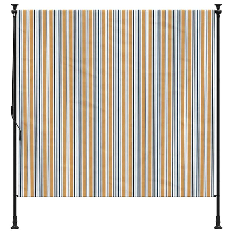 vidaXL sárga és fehér szövet és acél kültéri roló 150 x 270 cm