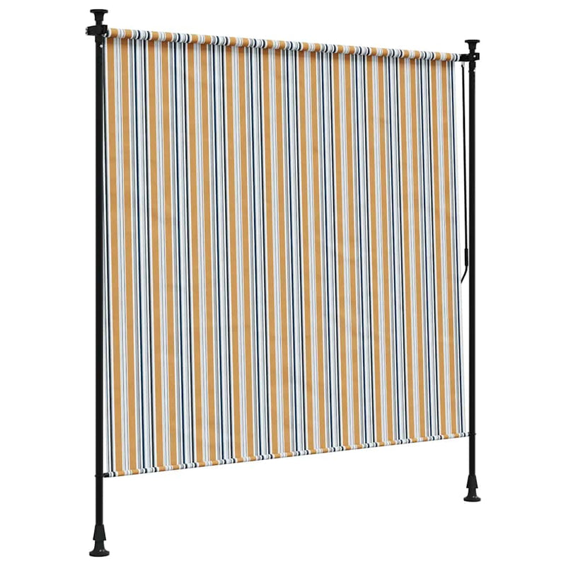 vidaXL sárga és fehér szövet és acél kültéri roló 150 x 270 cm