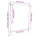 vidaXL sárga és fehér szövet és acél kültéri roló 150 x 270 cm