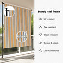 vidaXL sárga és fehér szövet és acél kültéri roló 150 x 270 cm