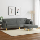 vidaXL kétszemélyes sötétszürke szövet kanapéágy lábtartóval