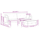 vidaXL kétszemélyes sötétszürke szövet kanapéágy lábtartóval