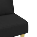 vidaXL 2 személyes fekete szövet kanapéágy párnával/lábtartóval