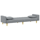 vidaXL 2 személyes világosszürke szövet kanapéágy párnával/lábtartóval