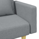 vidaXL 2 személyes világosszürke szövet kanapéágy párnával/lábtartóval