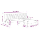 vidaXL 2 részes fekete bársony ülőgarnitúra